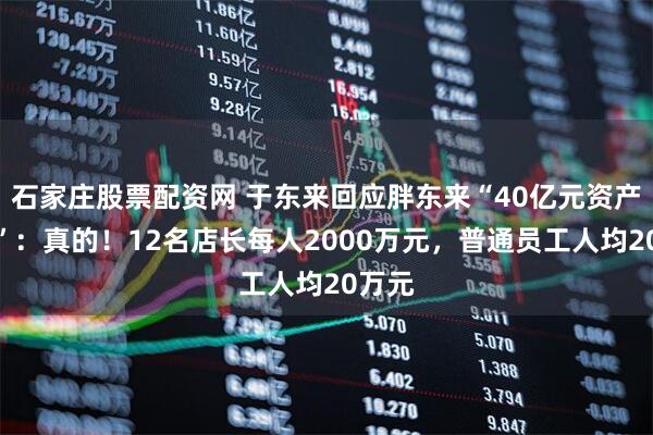 石家庄股票配资网 于东来回应胖东来“40亿元资产分配”：真的！12名店长每人2000万元，普通员工人均20万元